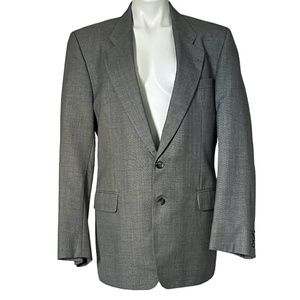 Men's Blazer Sport Coat Jacket Glenburry 40 Regular  Silver Gray Wool Poly